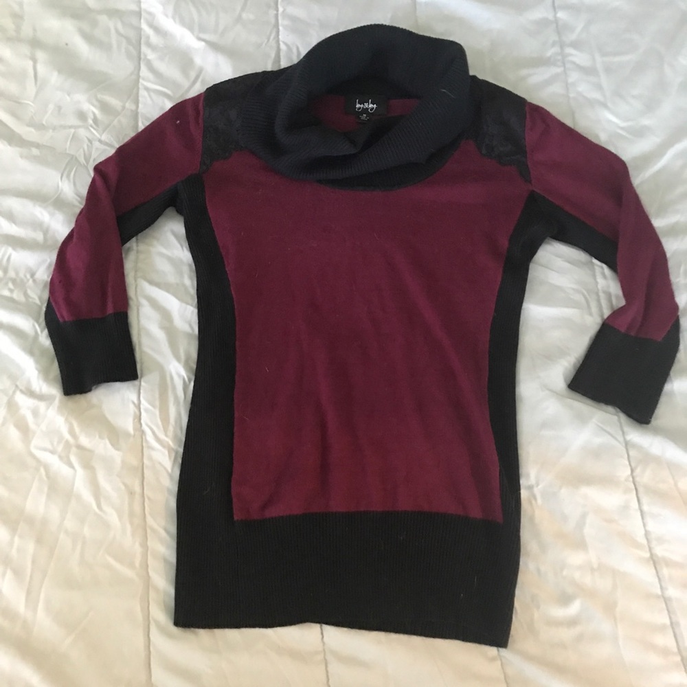 Maroon and Black Cowl Neck Sweater size small